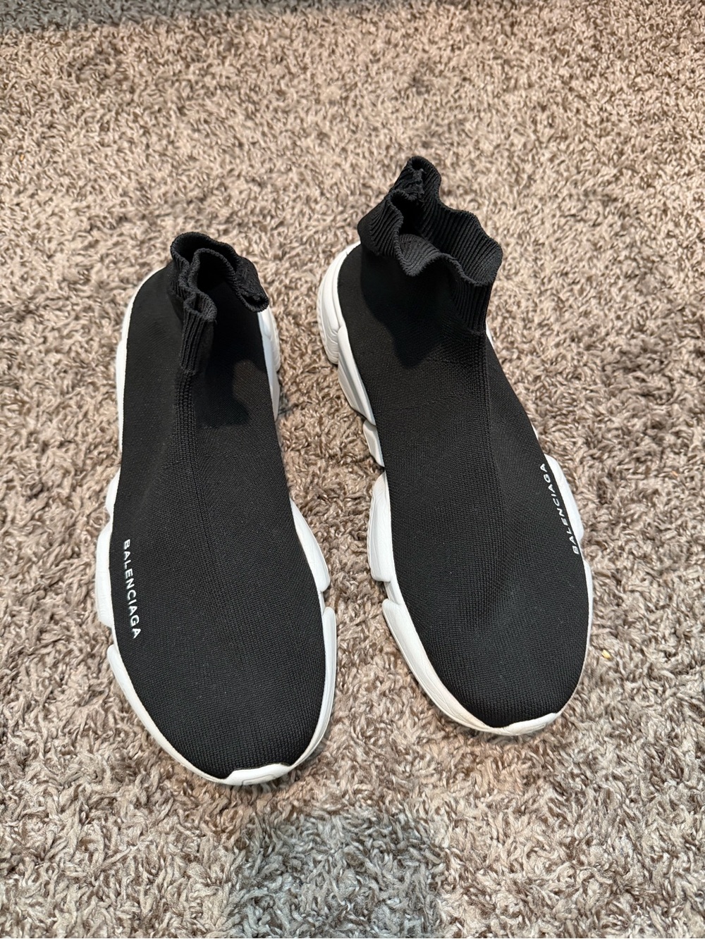 Balenciaga Black and White Women’s Sock Runner Sneakers